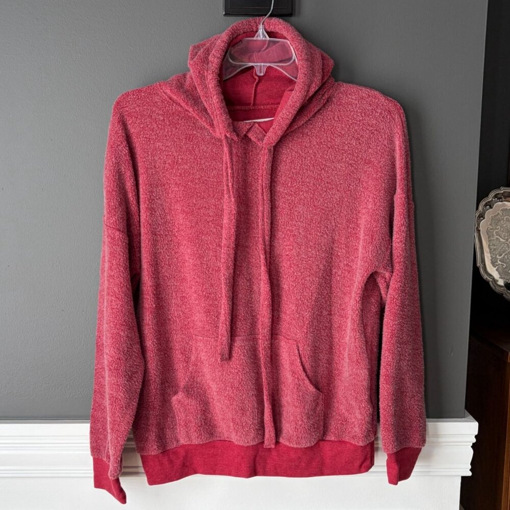 Soft Serve Womens Medium Hoodie Red Fleece Cloud Cotton SOFT Pullover USA